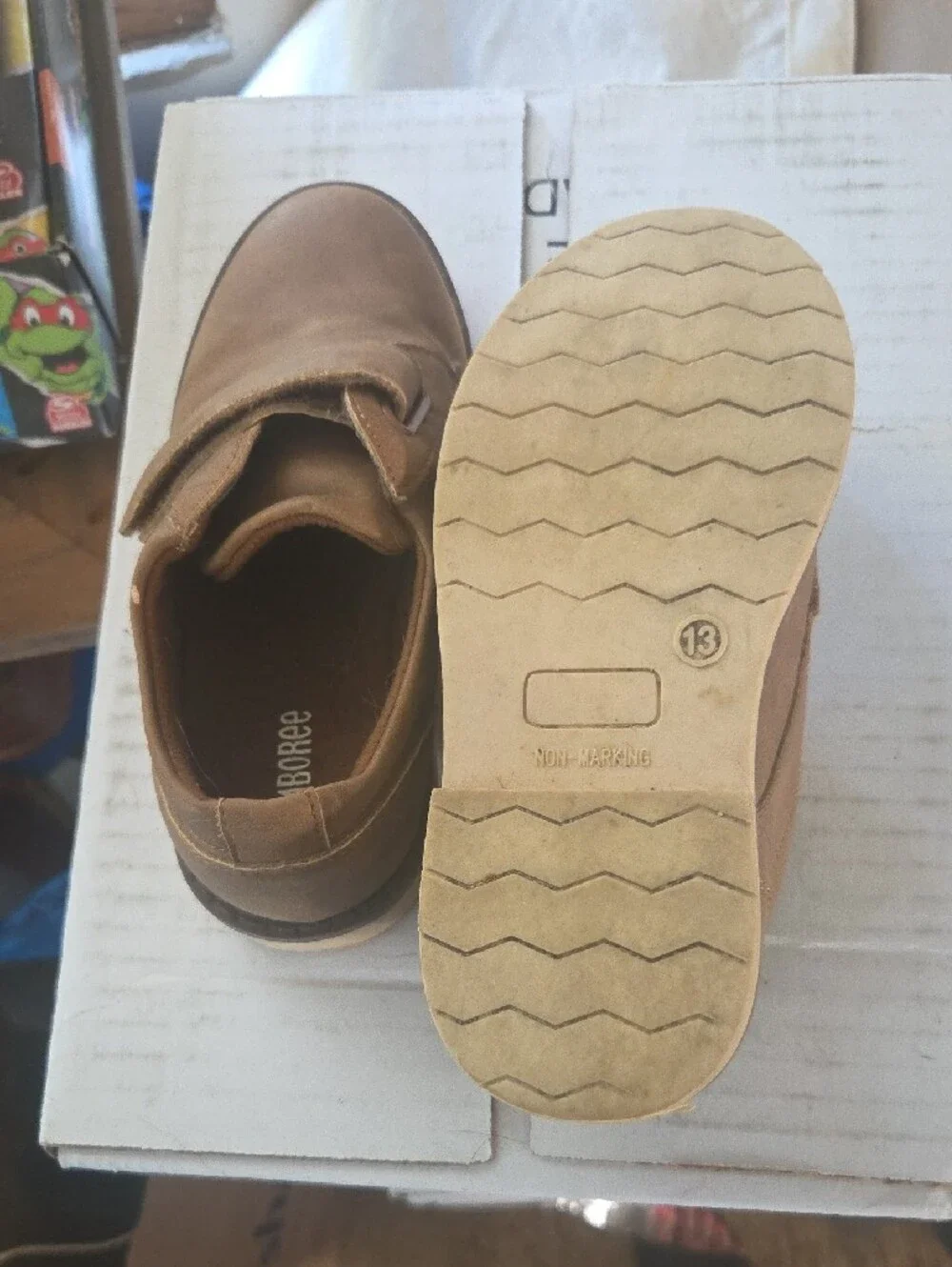 Gymboree Boys Brown Hook-and-Loop Dress Shoes